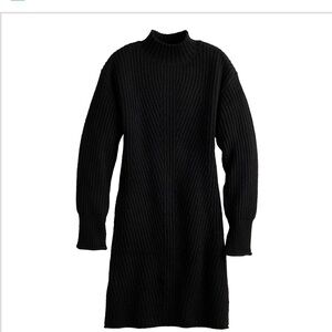 SO- Mockneck Black Ribbed Knit Sweater Dress Size Medium